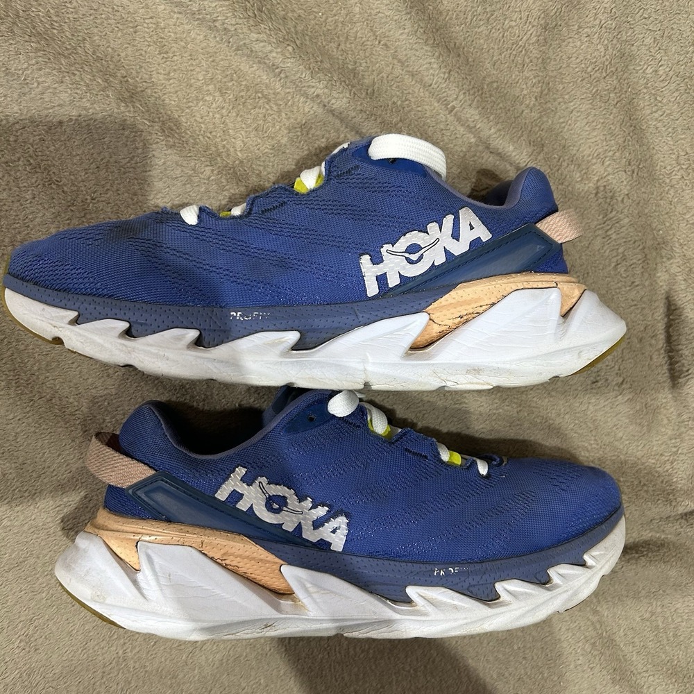 Hoka One One Elevon 2 Mens 8.5 Womens 10 Blue Peach Running Shoes PROFLY